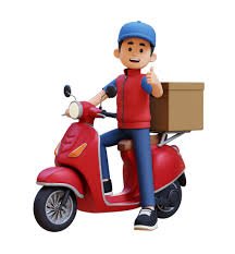 Courier delivering a PVC card order to a customer's doorstep